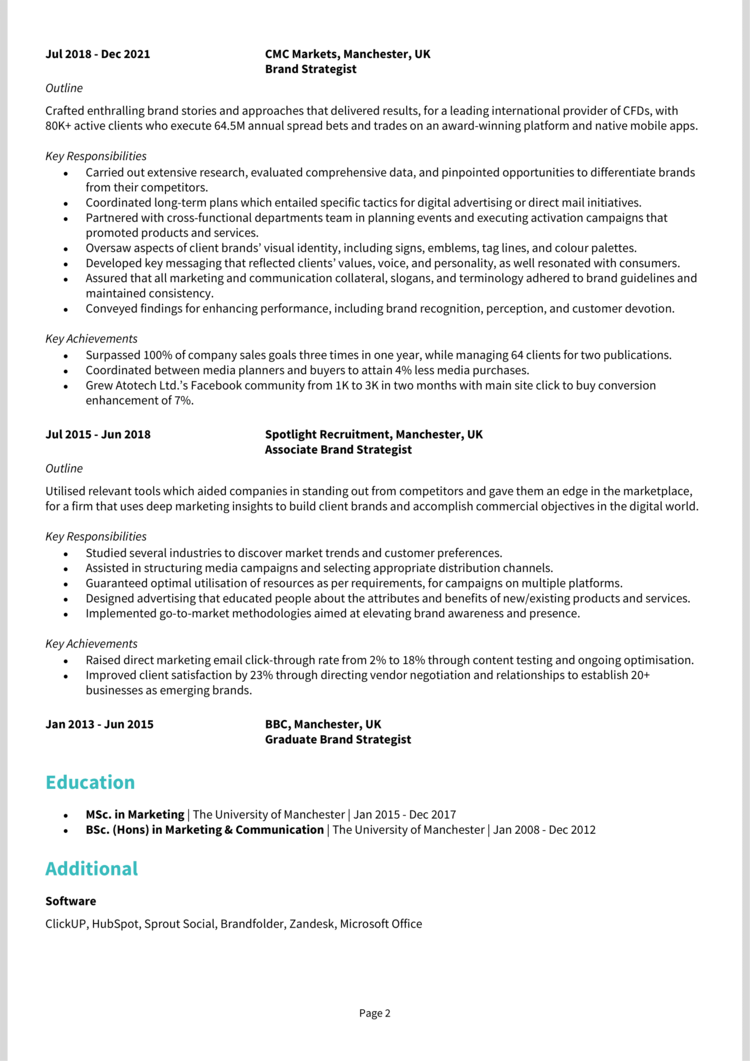 Brand Strategist CV 2