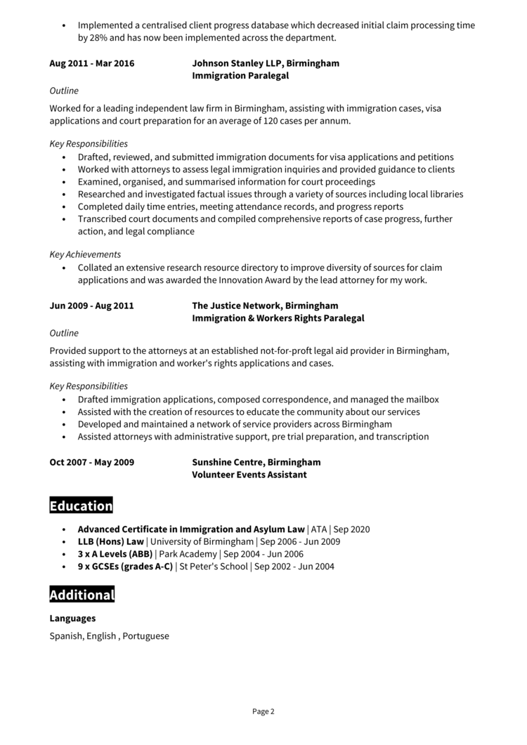 Case Manager CV 2