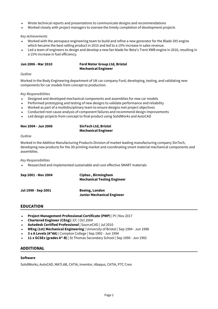 Chief Engineer CV 2