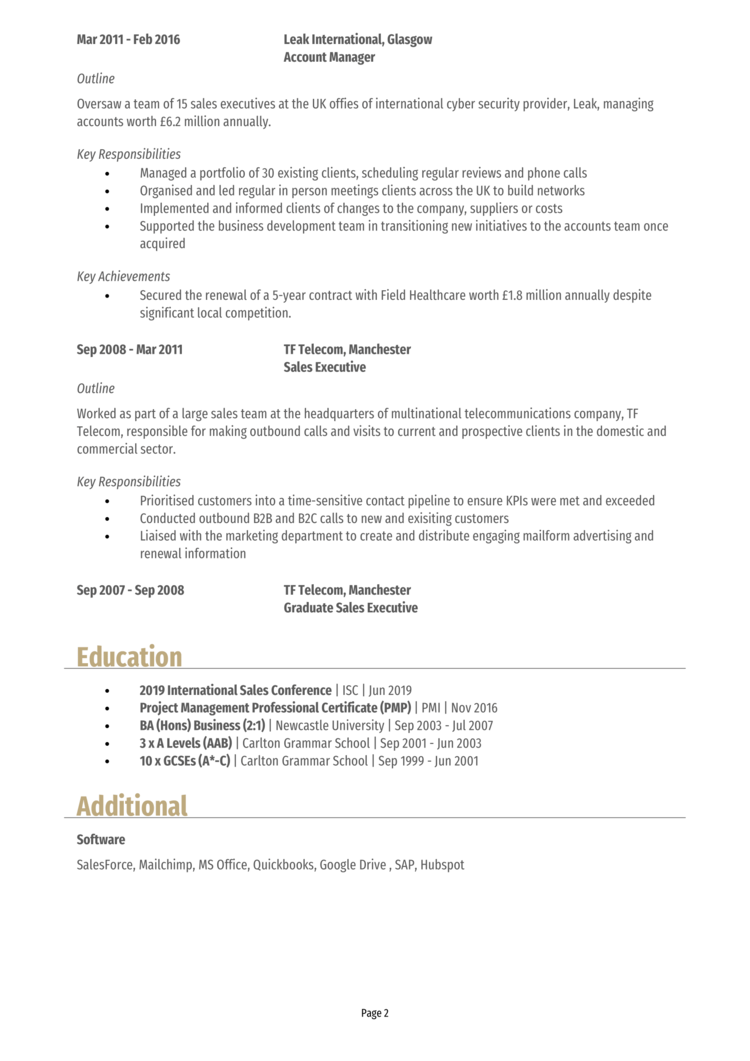 Client Manager CV 2