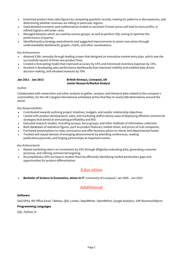 Commercial Analyst CV 2