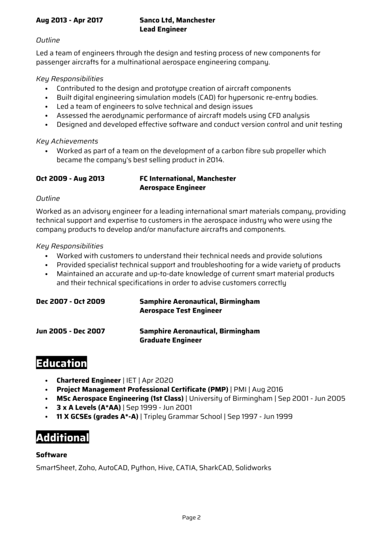 Project Engineer CV 2