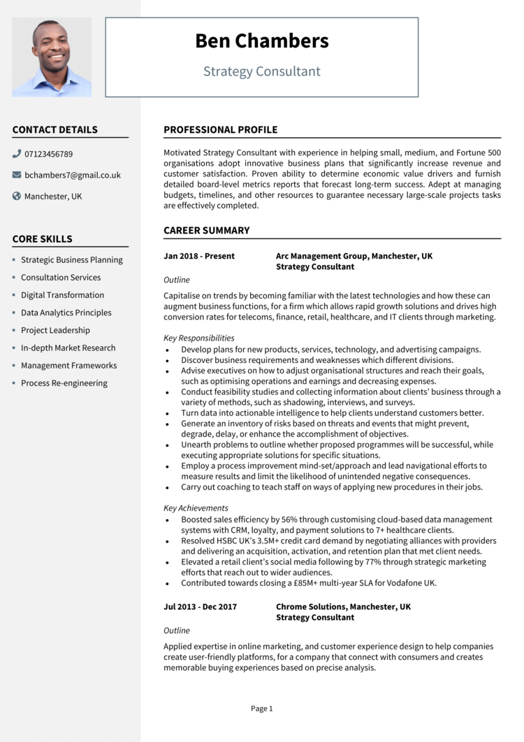 Strategy Consultant CV 1