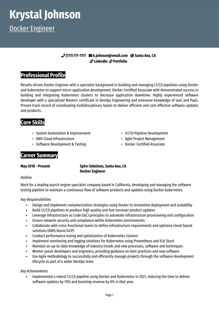 Docker Resume 1