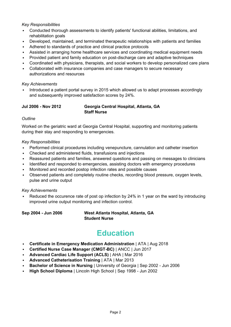 Nurse Case Manager Resume Example Guide Land Top Jobs 2429