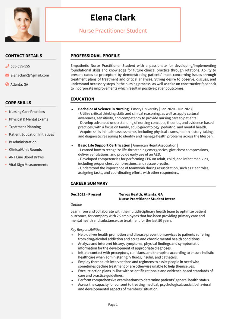 Nursing Student Resume-1