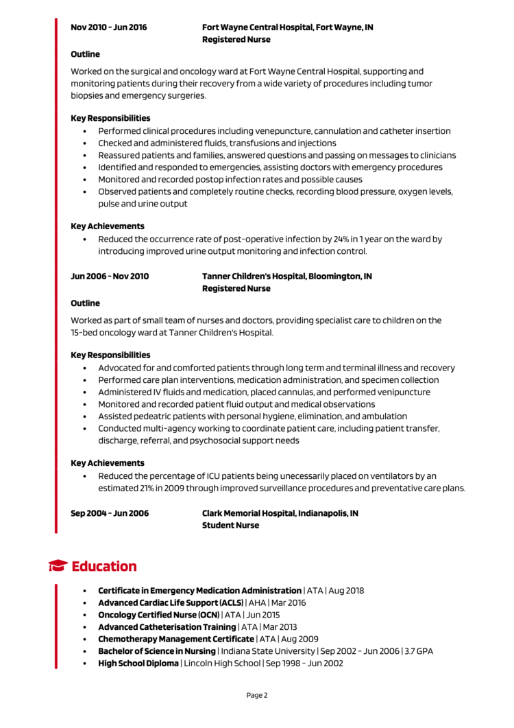 Oncology Nurse resume example + guide [Get the best jobs]