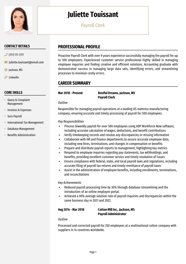 payroll-clerk-resume-example-guide-get-hired-fast