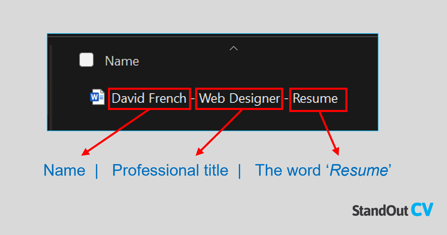 How to name resume file