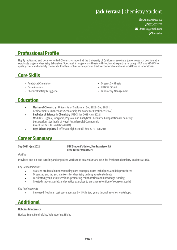 example resume for college students with no experience