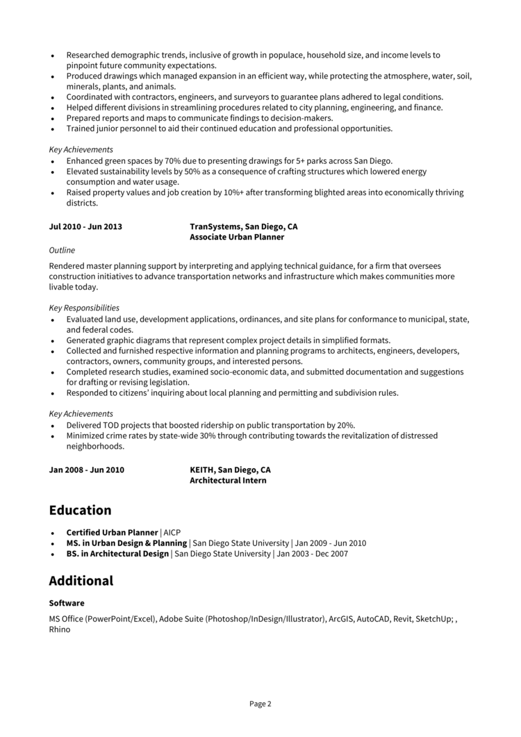 Urban Planner Resume Example Guide Get Hired Fast 