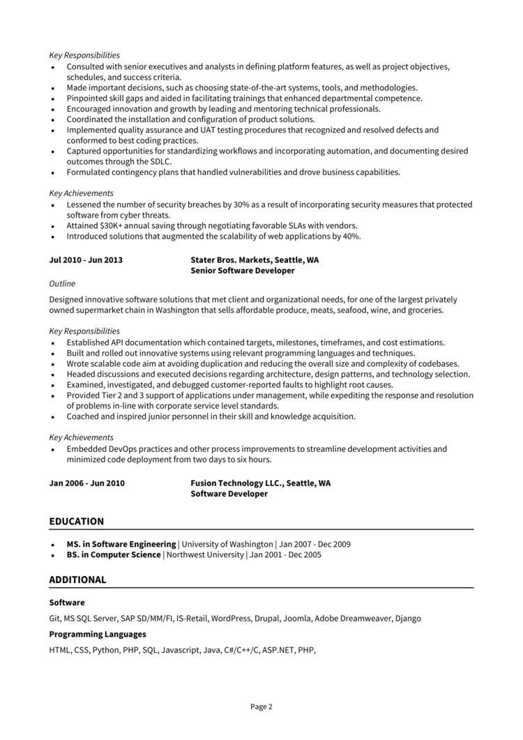 Web Application Manager resume example + guide [Land jobs]