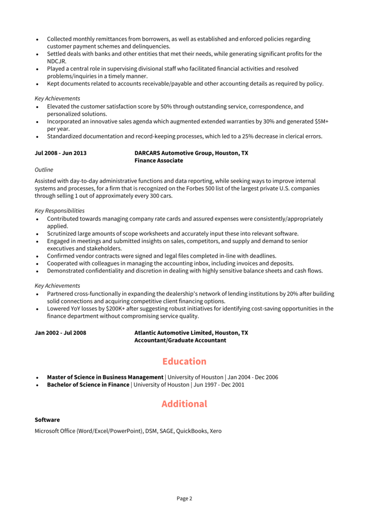 Automotive Finance Manager Resume-2