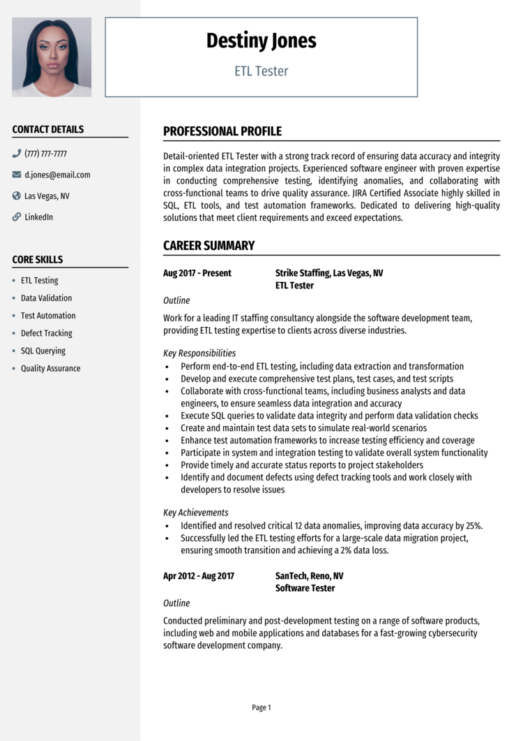 Web Tester Resume Examples & Samples for 2023