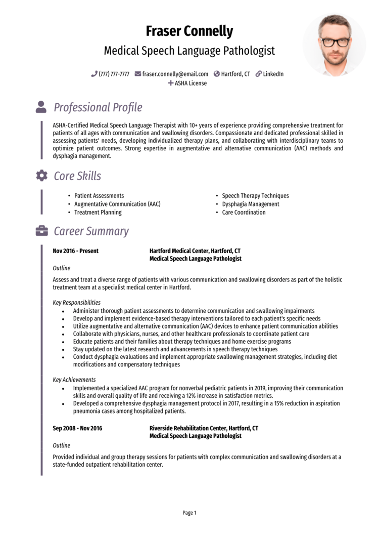 Medical SLP resume example + guide [Get a great job]