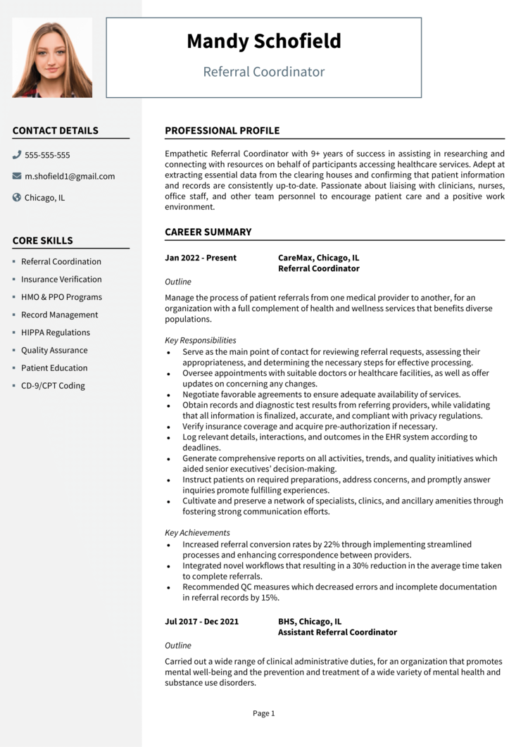 Referral Coordinator resume example + guide [Get top jobs]