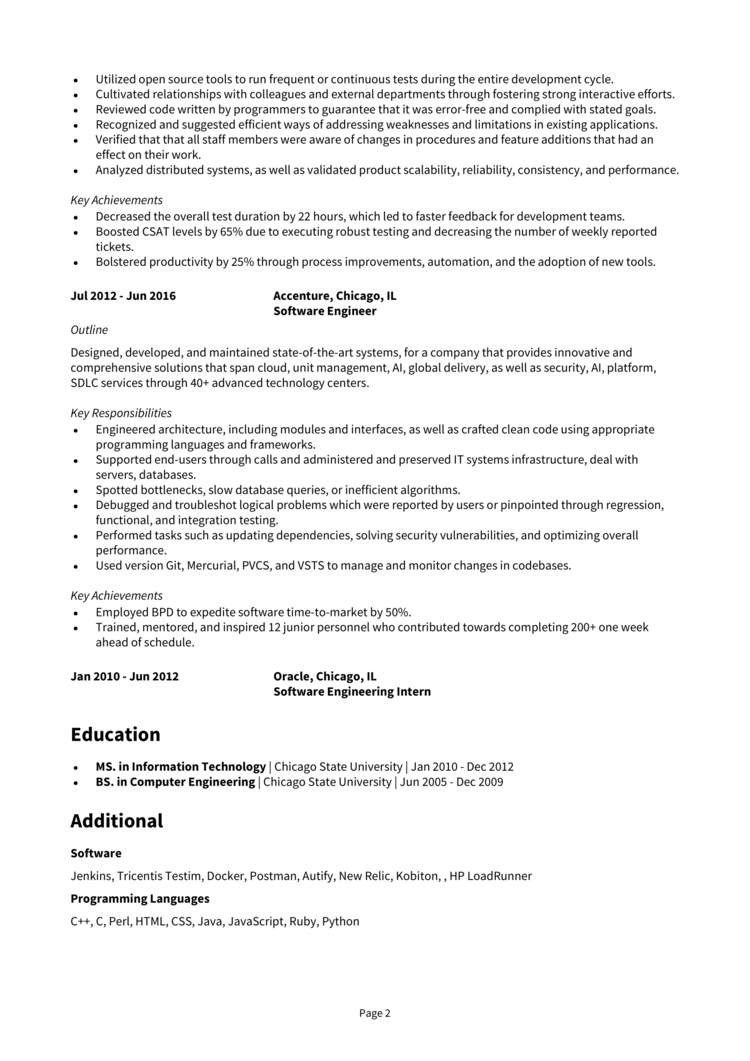 Software Test Engineer resume example + guide [Get hired]