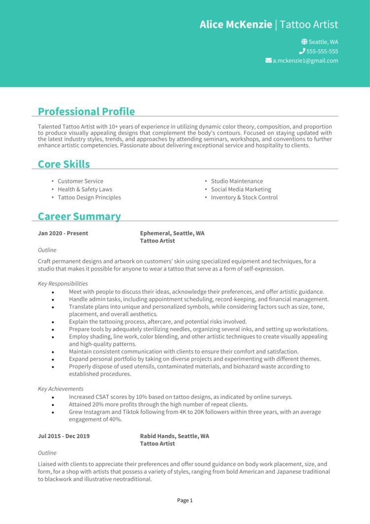 resume maker online pdf