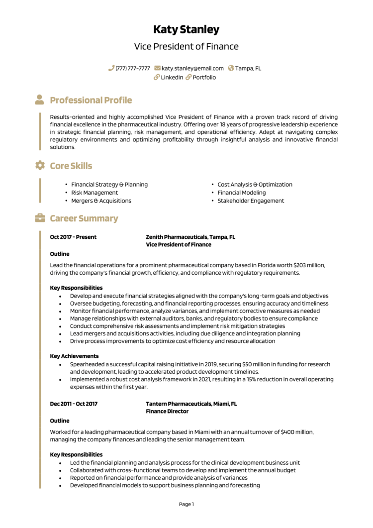 Resume template PDF 1