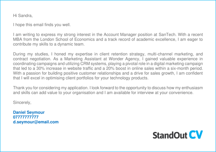 Account Manager cover letter 1