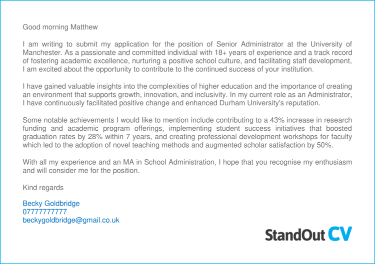 Administrator cover letter 2