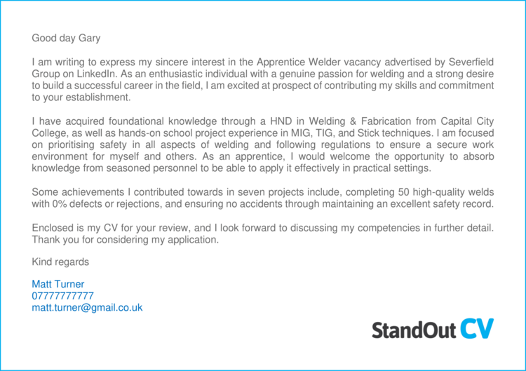 cover letter for cv apprenticeships