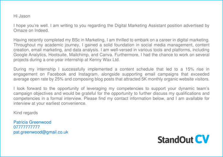 Digital Marketing cover letter 3