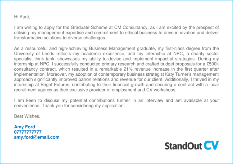 Graduate Scheme cover letter 2