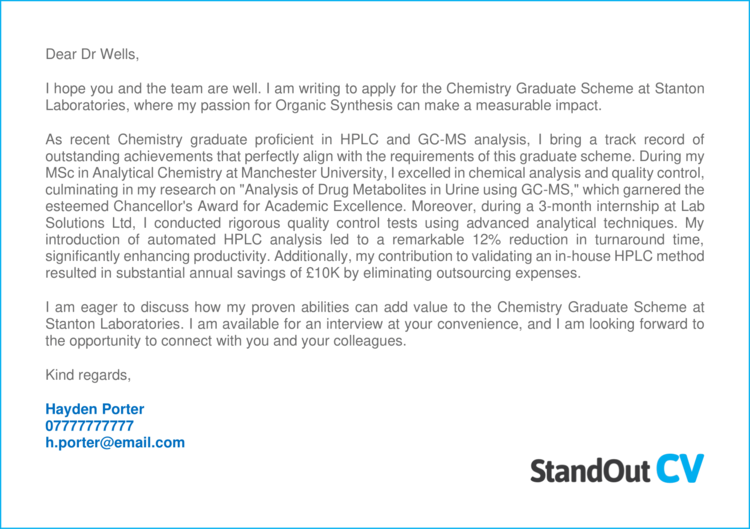 Graduate Scheme cover letter 3