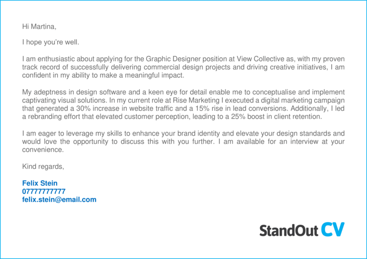 Graphic Design cover letter 2