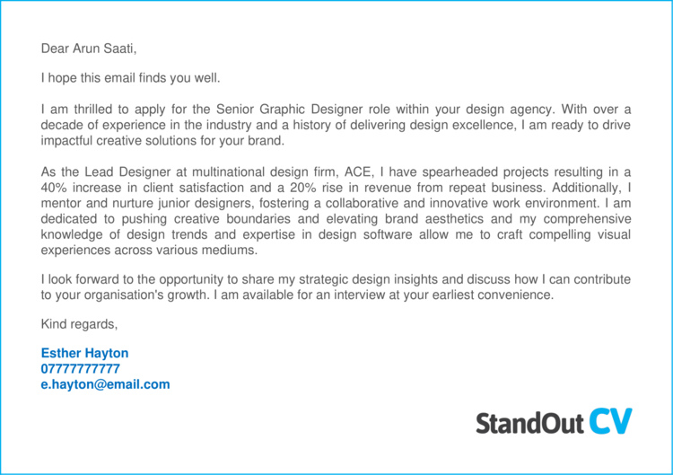 Graphic Design cover letter 3