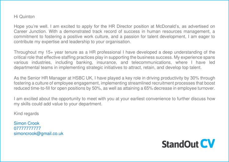 hr cover letter shrm