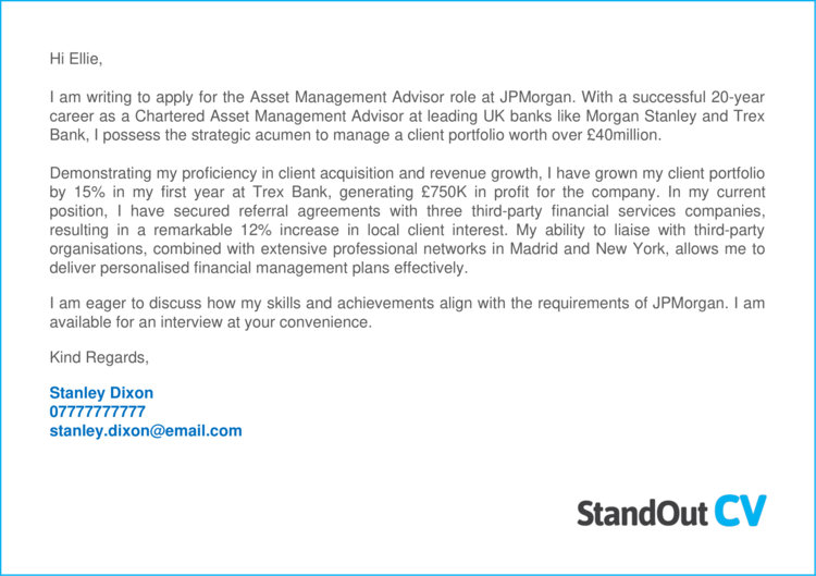 Investment Banking cover letter 2