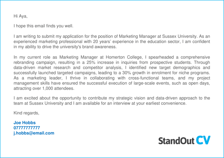 Marketing cover letter 3