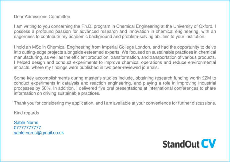 3 PHD Application Cover Letter Examples Get The Job 3 PHD Application Cover Letter Examples Get The Job
