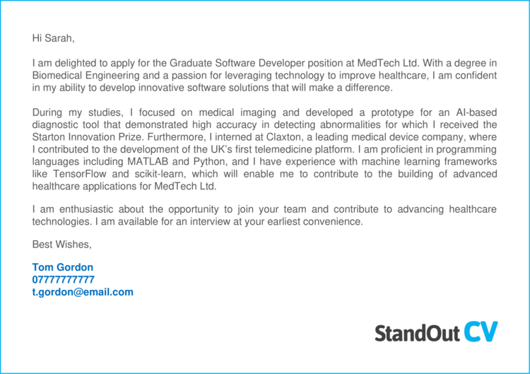 Software Developer cover letter 1