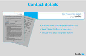 Writing CV personal details 