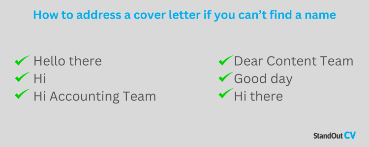 Addressing cover letter if you can't find a name