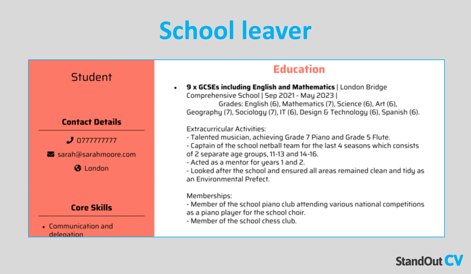 How to add gcses to your cv 9 examples