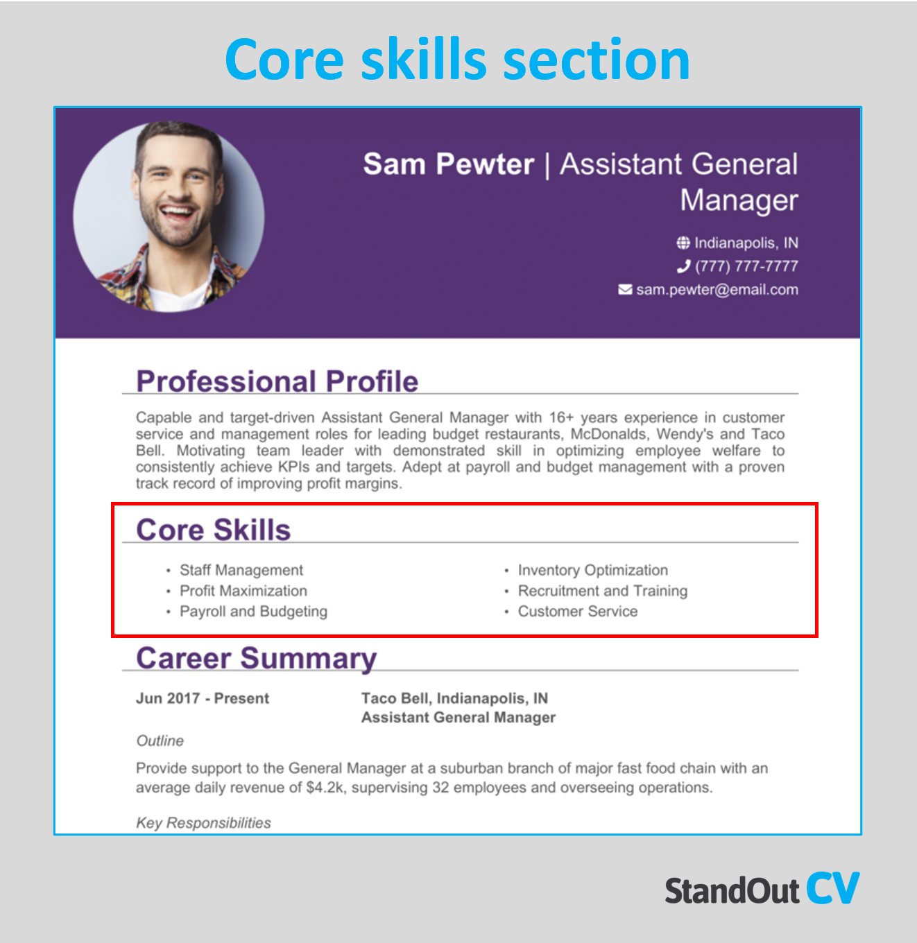 CV core skills