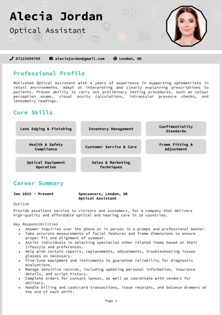Optical Assistant CV