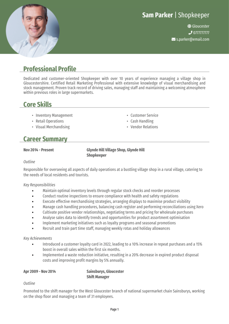 2 Supermarket CV Examples Guide Land Retail Roles Quickly 2 Supermarket CV Examples Guide Land Retail Roles Quickly