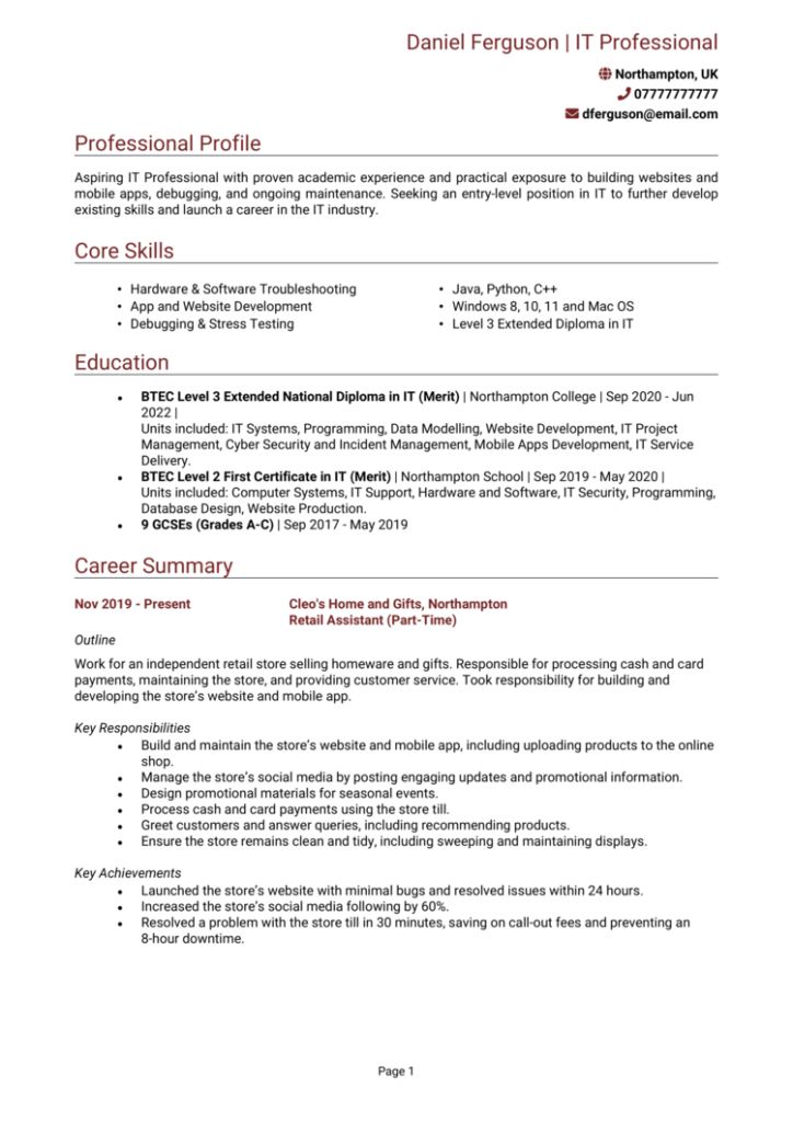 3 Computer Science CV examples for 2025 + guide [Get hired]