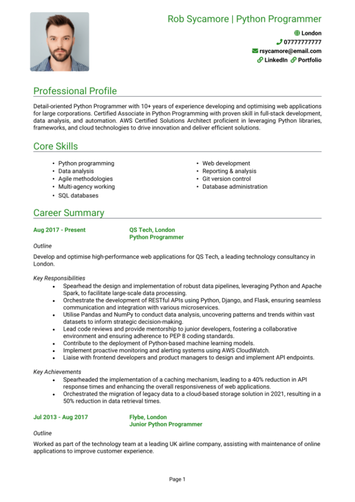 5 Programmer CV examples + guide [Land lucrative tech roles]