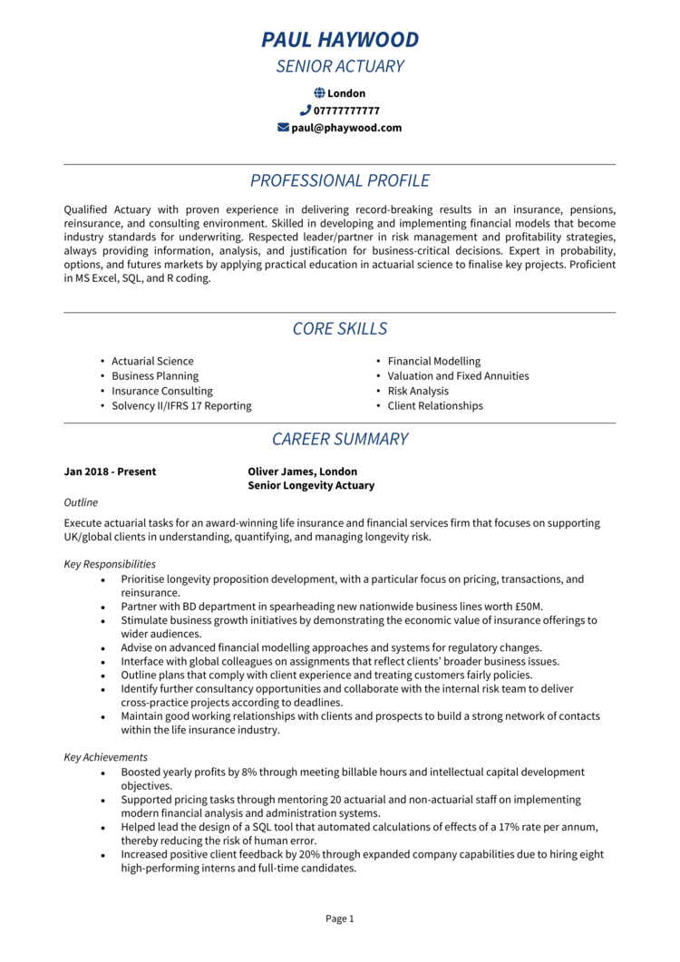 Actuary CV-1 Actuary CV
