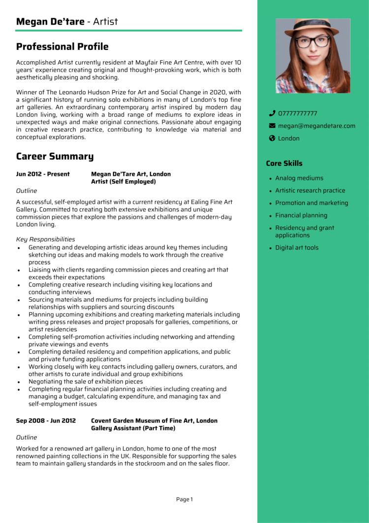 Artist CV-1 Artist CV